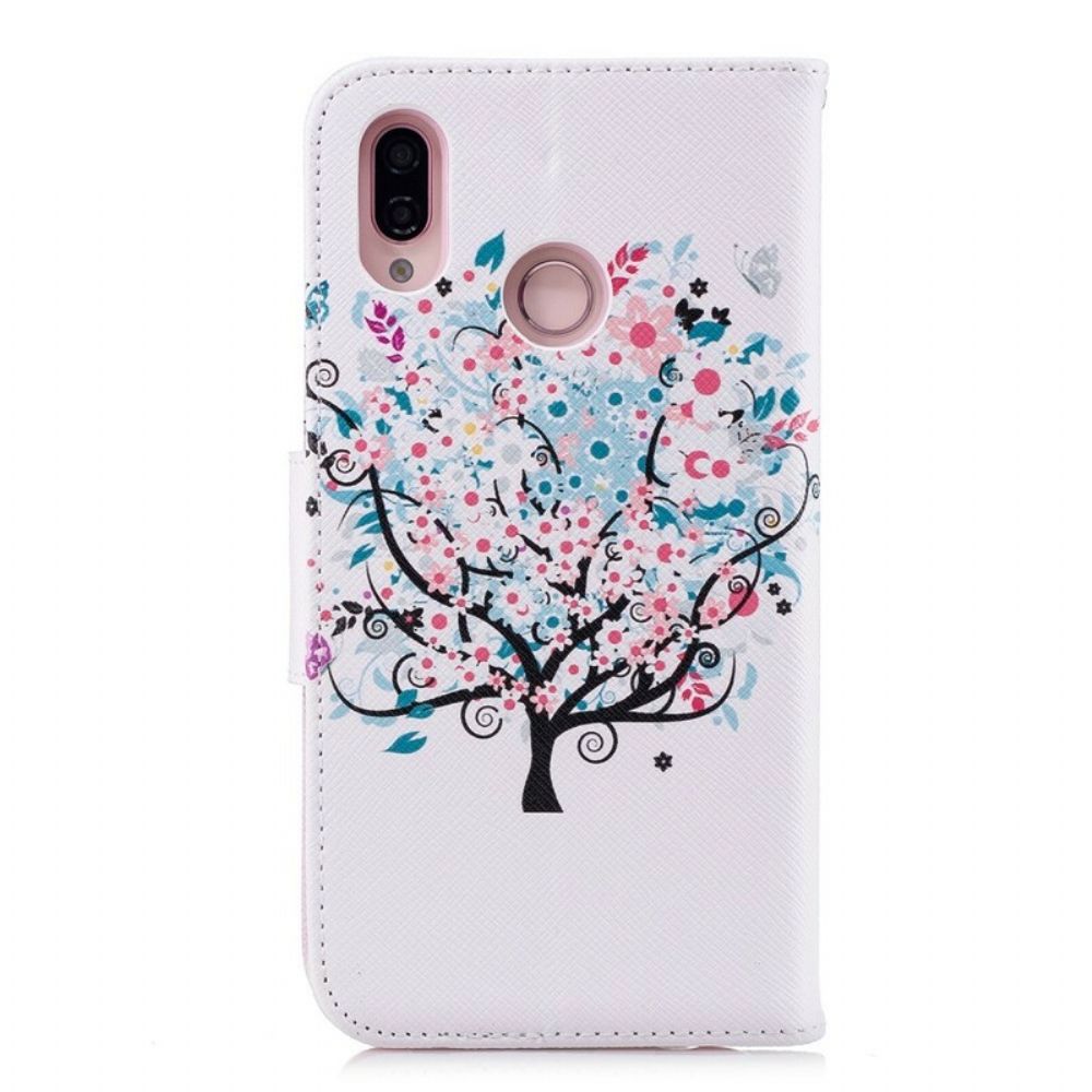 Flip Case Für Huawei P20 Lite Blumiger Baum