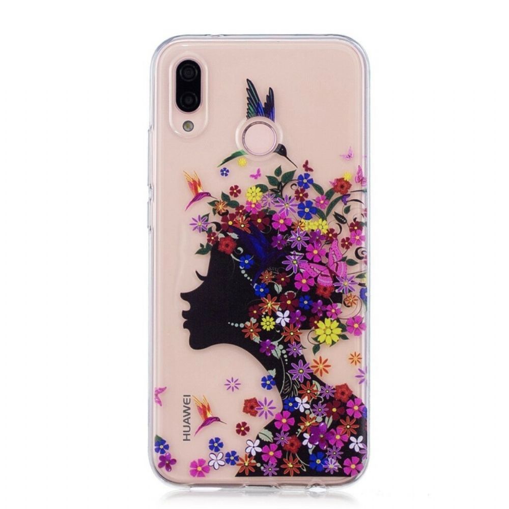 Handyhülle Für Huawei P20 Lite Transparentes Blumenmädchen