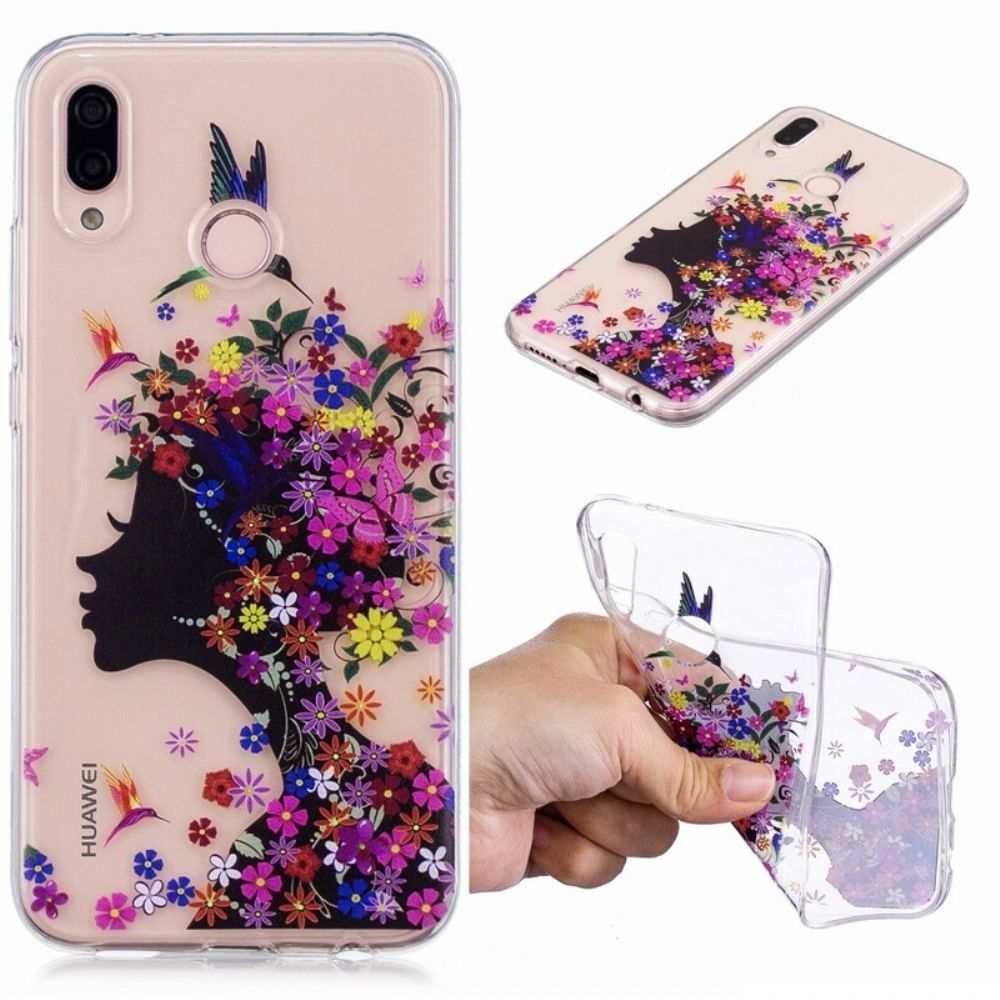 Handyhülle Für Huawei P20 Lite Transparentes Blumenmädchen