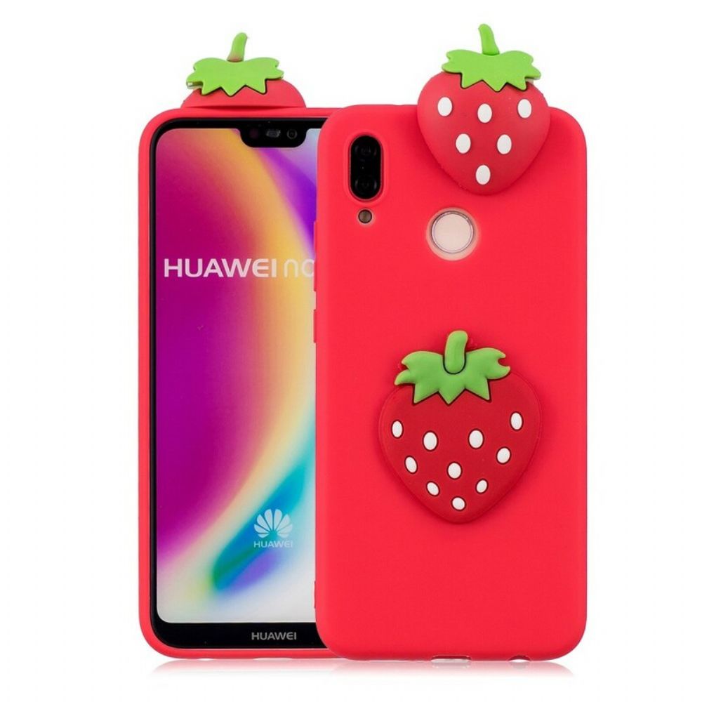 Hülle Für Huawei P20 Lite 3d Erdbeere