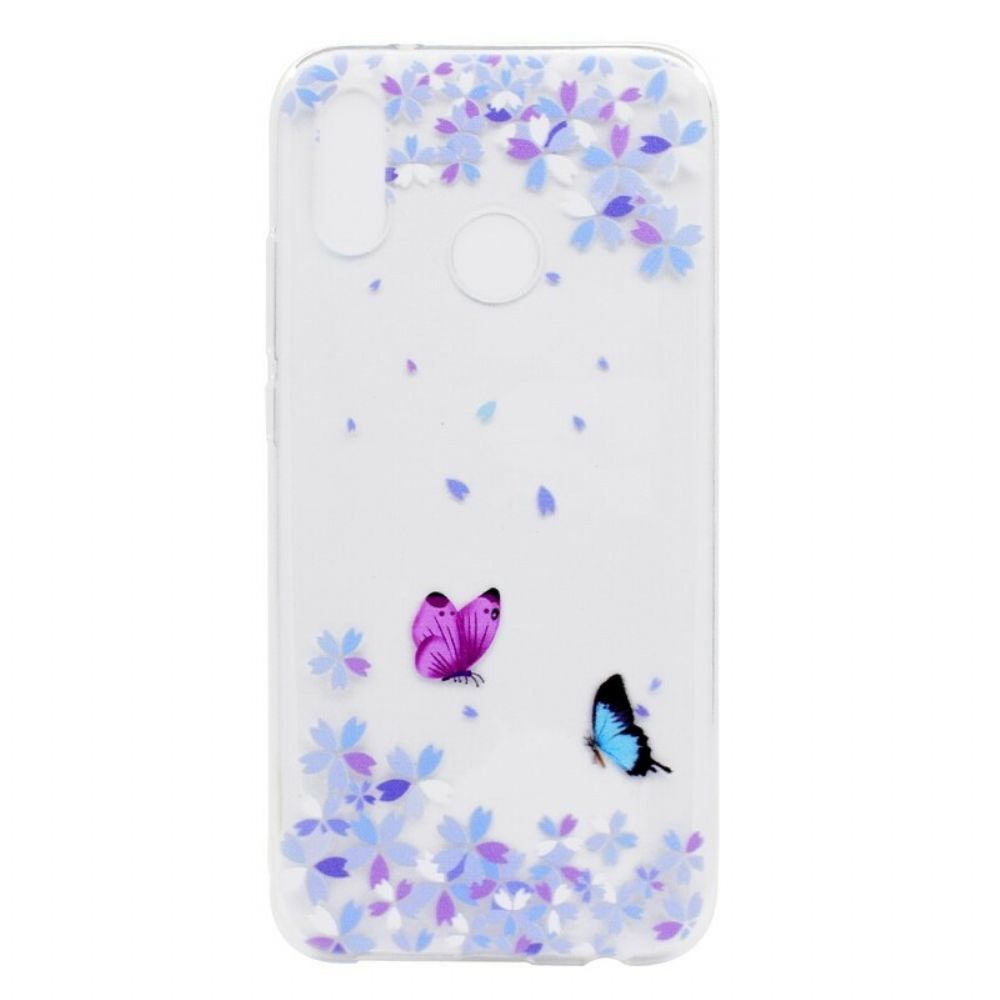 Hülle Für Huawei P20 Lite Transparente Schmetterlinge Und Blumen