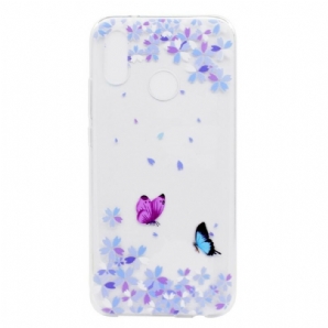 Hülle Für Huawei P20 Lite Transparente Schmetterlinge Und Blumen