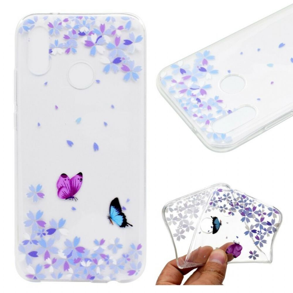 Hülle Für Huawei P20 Lite Transparente Schmetterlinge Und Blumen