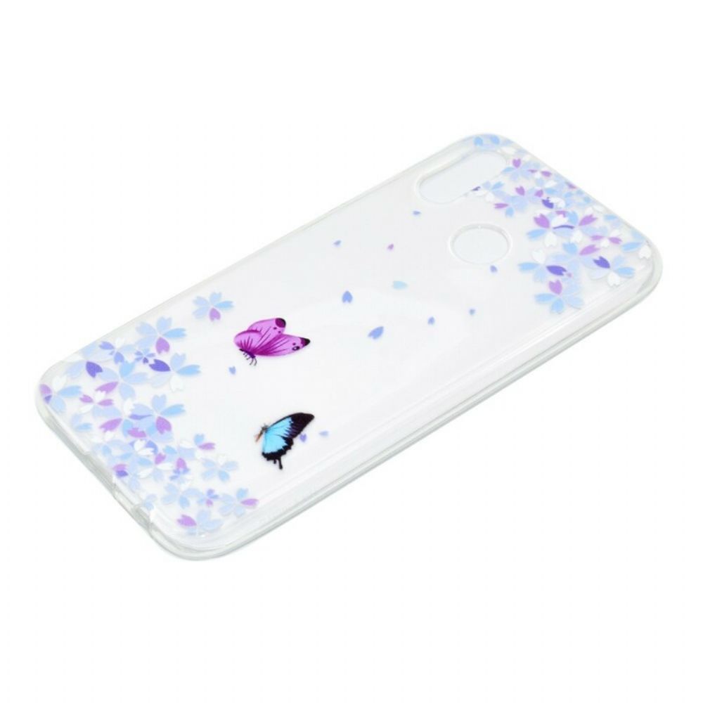 Hülle Für Huawei P20 Lite Transparente Schmetterlinge Und Blumen