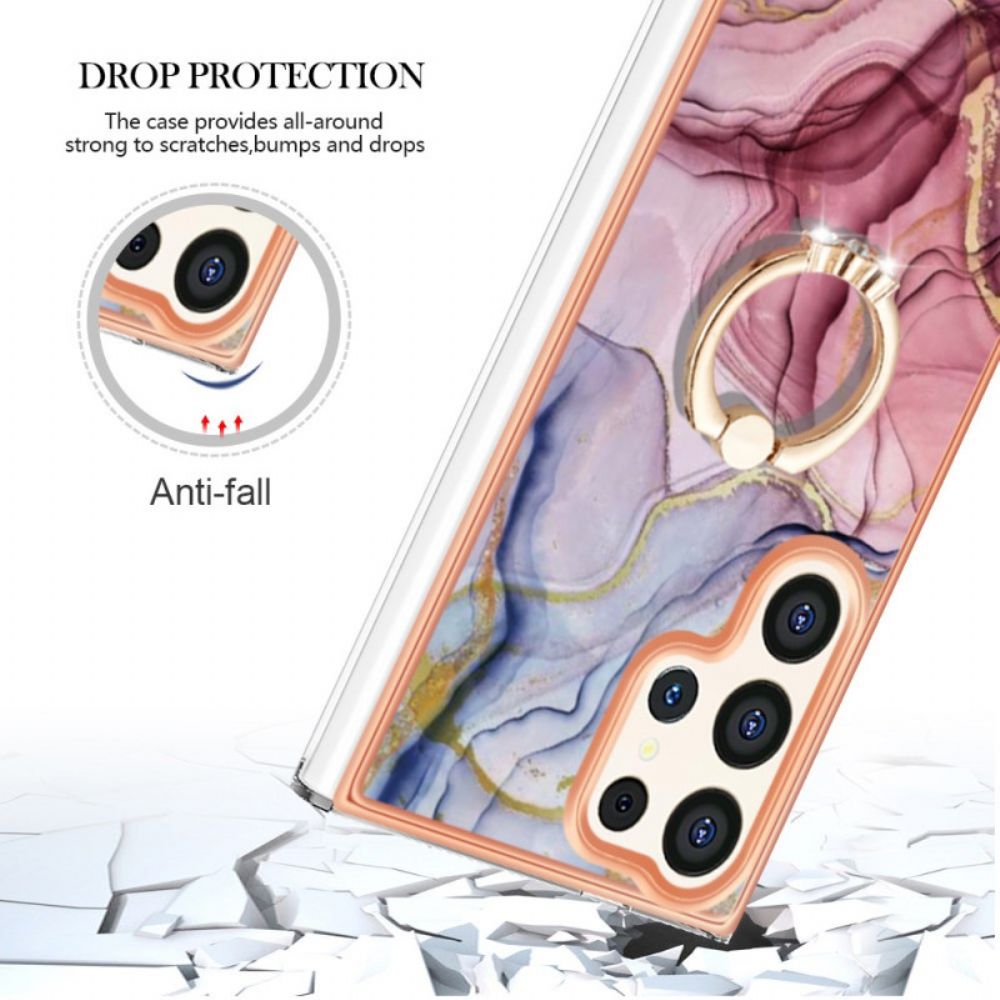 Hülle Für Samsung Galaxy S24 Ultra 5g Mit Marmoriertem Stützring
