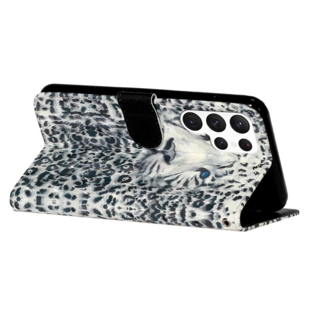 Lederhüllen Für Samsung Galaxy S24 Ultra 5g Leopard Mit Riemen