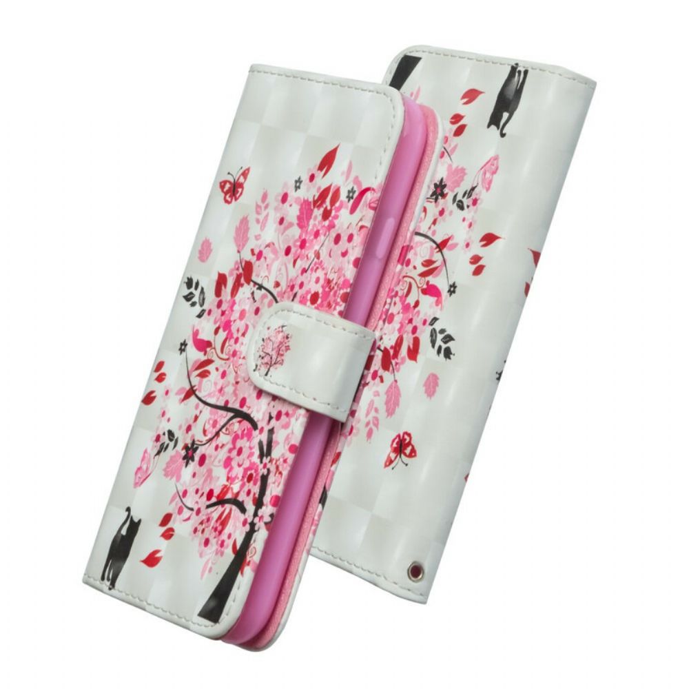 Flip Case Für iPhone 12 Pro Max Rosa Baum