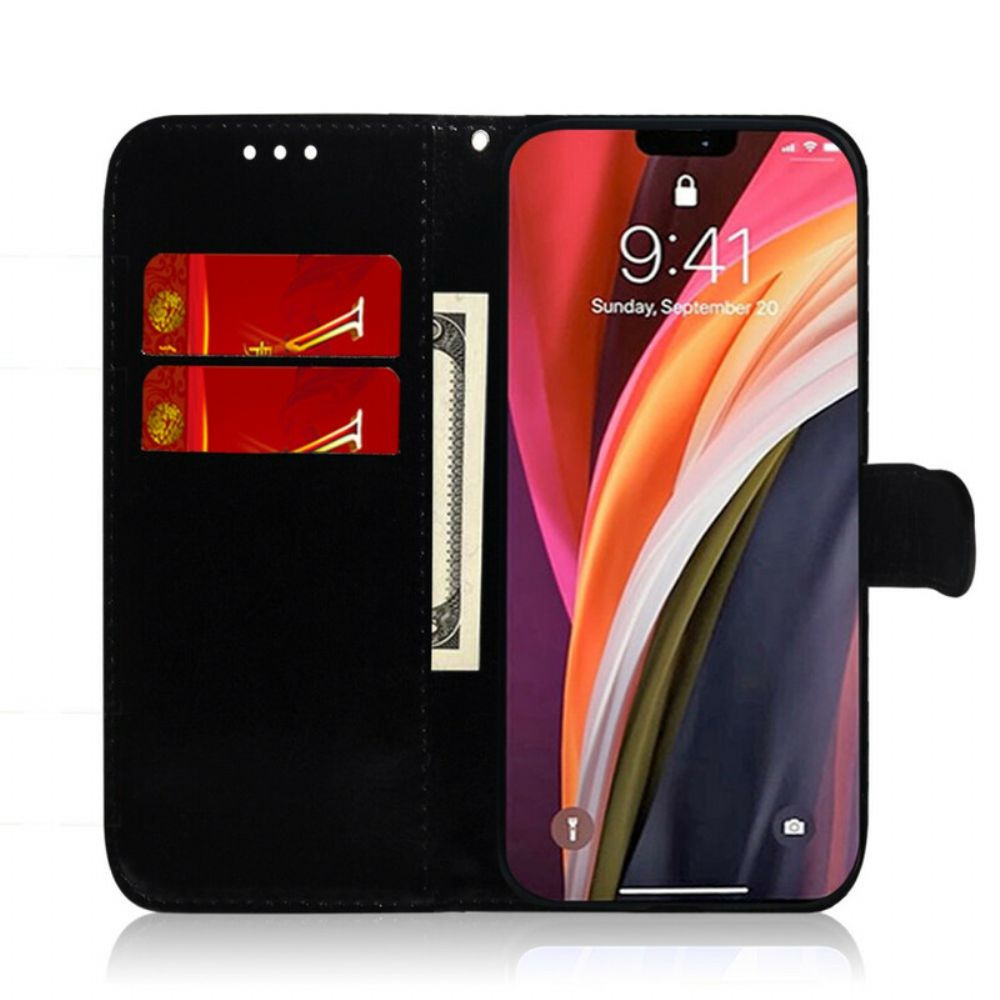 Flip Case Für iPhone 12 Pro Max Spiegel Mit Kunstlederbezug