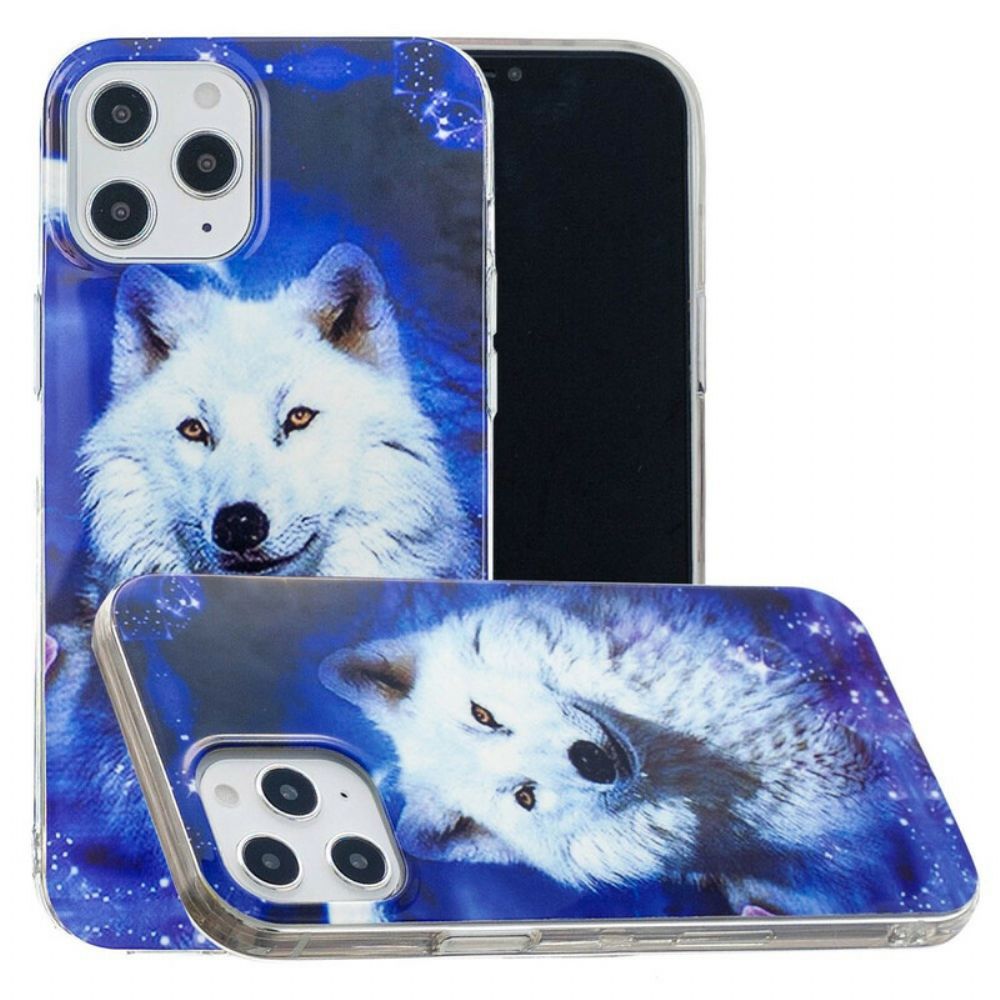 Handyhülle Für iPhone 12 Pro Max Fluoreszierende Wolf-serie