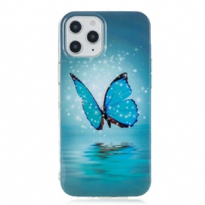 Handyhülle Für iPhone 12 Pro Max Fluoreszierender Blauer Schmetterling