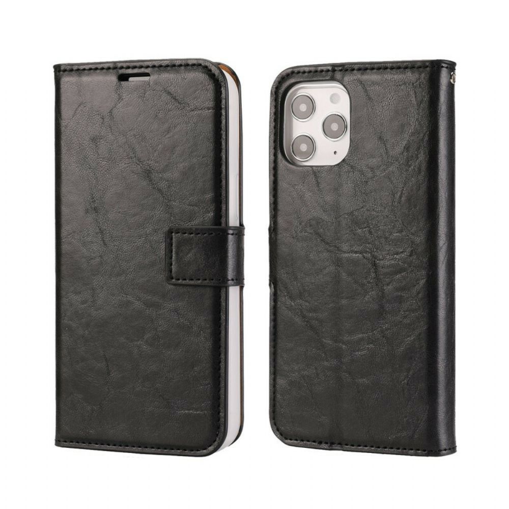 Hülle Flip Case Für iPhone 12 Pro Max Abnehmbarer Distressed-leder-stil