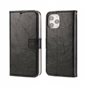 Hülle Flip Case Für iPhone 12 Pro Max Abnehmbarer Distressed-leder-stil