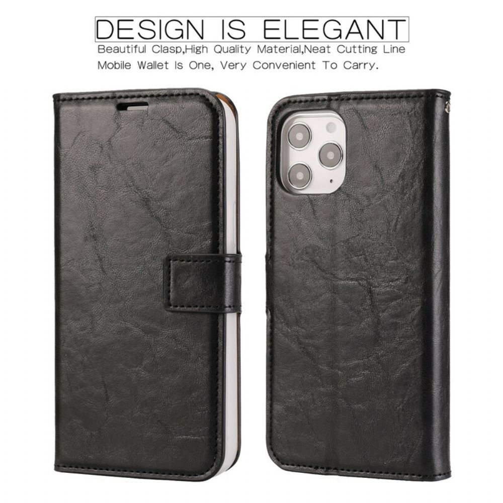 Hülle Flip Case Für iPhone 12 Pro Max Abnehmbarer Distressed-leder-stil