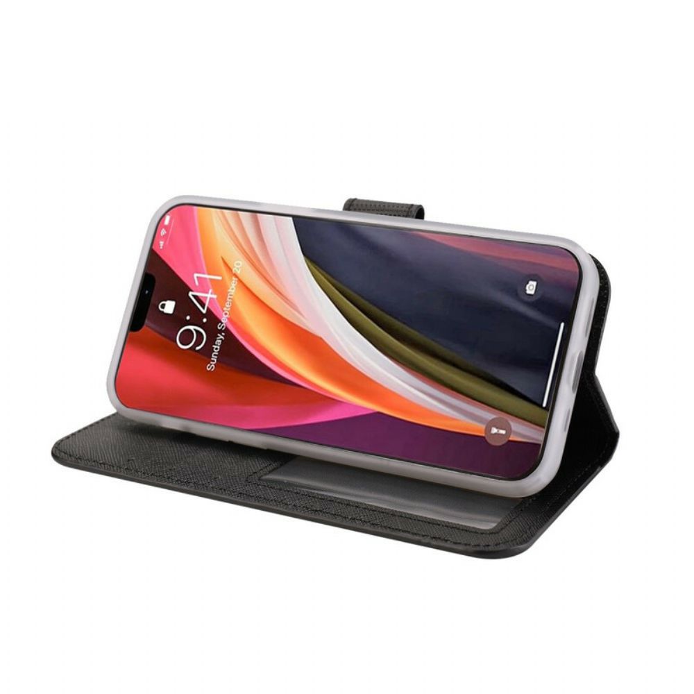 Hülle Flip Case Für iPhone 12 Pro Max Strukturiert Und Abnehmbar