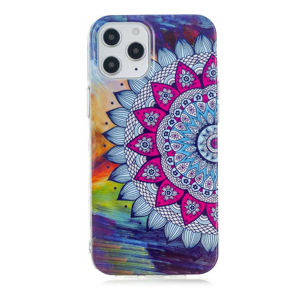 Hülle Für iPhone 12 Pro Max Fluoreszierendes Buntes Mandala