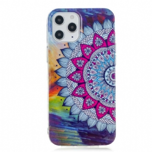 Hülle Für iPhone 12 Pro Max Fluoreszierendes Buntes Mandala