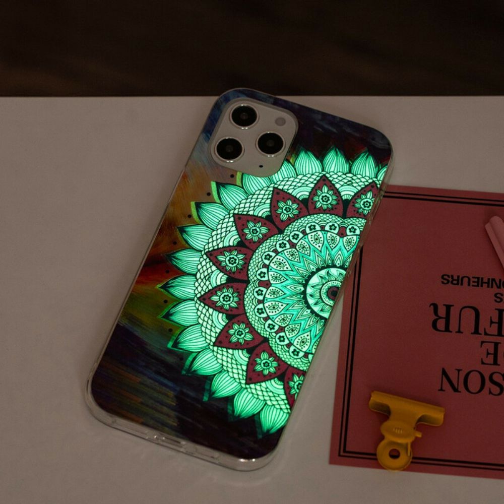 Hülle Für iPhone 12 Pro Max Fluoreszierendes Buntes Mandala