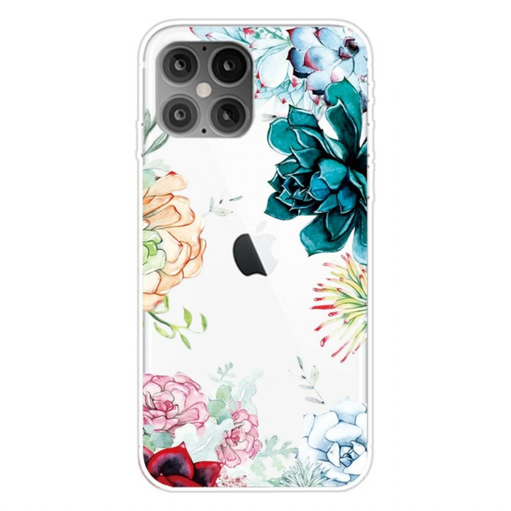 Hülle Für iPhone 12 Pro Max Nahtlose Aquarellblumen