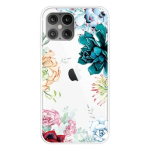 Hülle Für iPhone 12 Pro Max Nahtlose Aquarellblumen