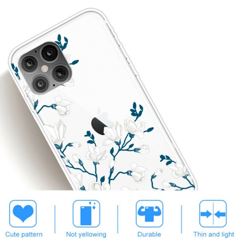 Hülle Für iPhone 12 Pro Max Weiße Blumen