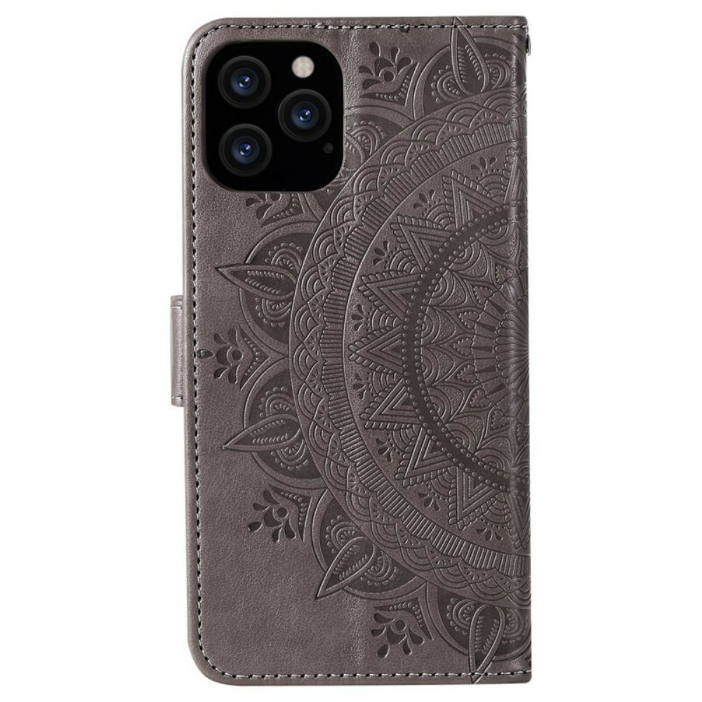 Lederhüllen Für iPhone 12 Pro Max Sonnen-mandala