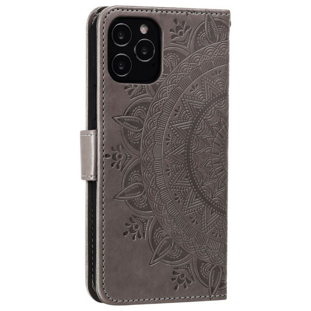 Lederhüllen Für iPhone 12 Pro Max Sonnen-mandala