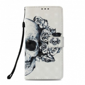 Flip Case Für Sony Xperia XZ3 Blumenschädel