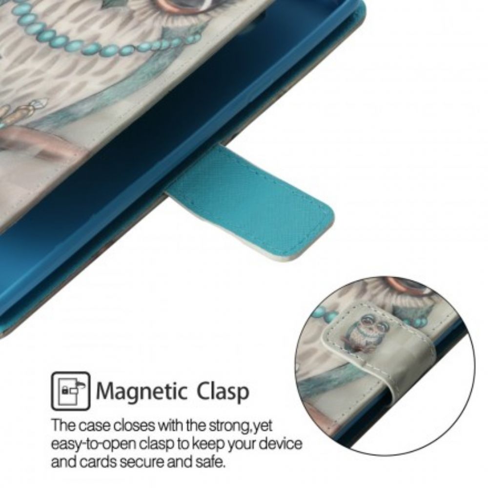 Flip Case Für Sony Xperia XZ3 Fräulein Eule 3d