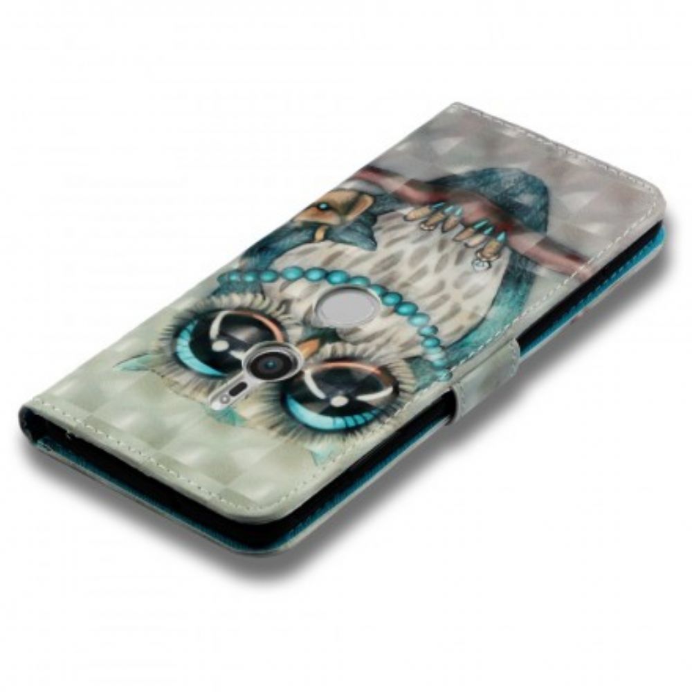 Flip Case Für Sony Xperia XZ3 Fräulein Eule 3d