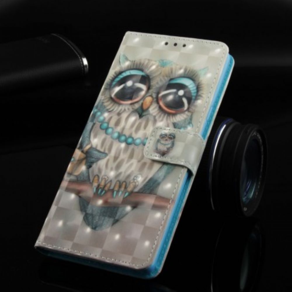 Flip Case Für Sony Xperia XZ3 Fräulein Eule 3d