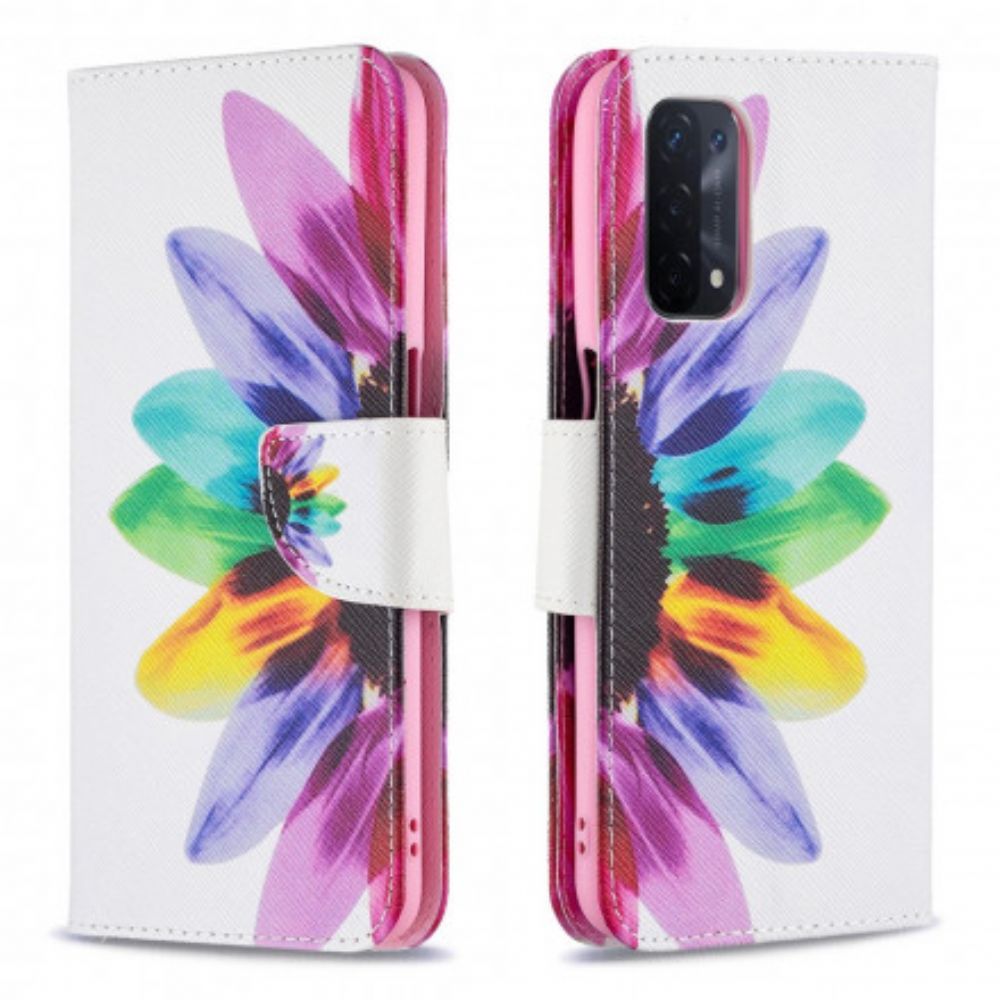 Flip Case Für Oppo A54 5G / A74 5G Aquarell Blume