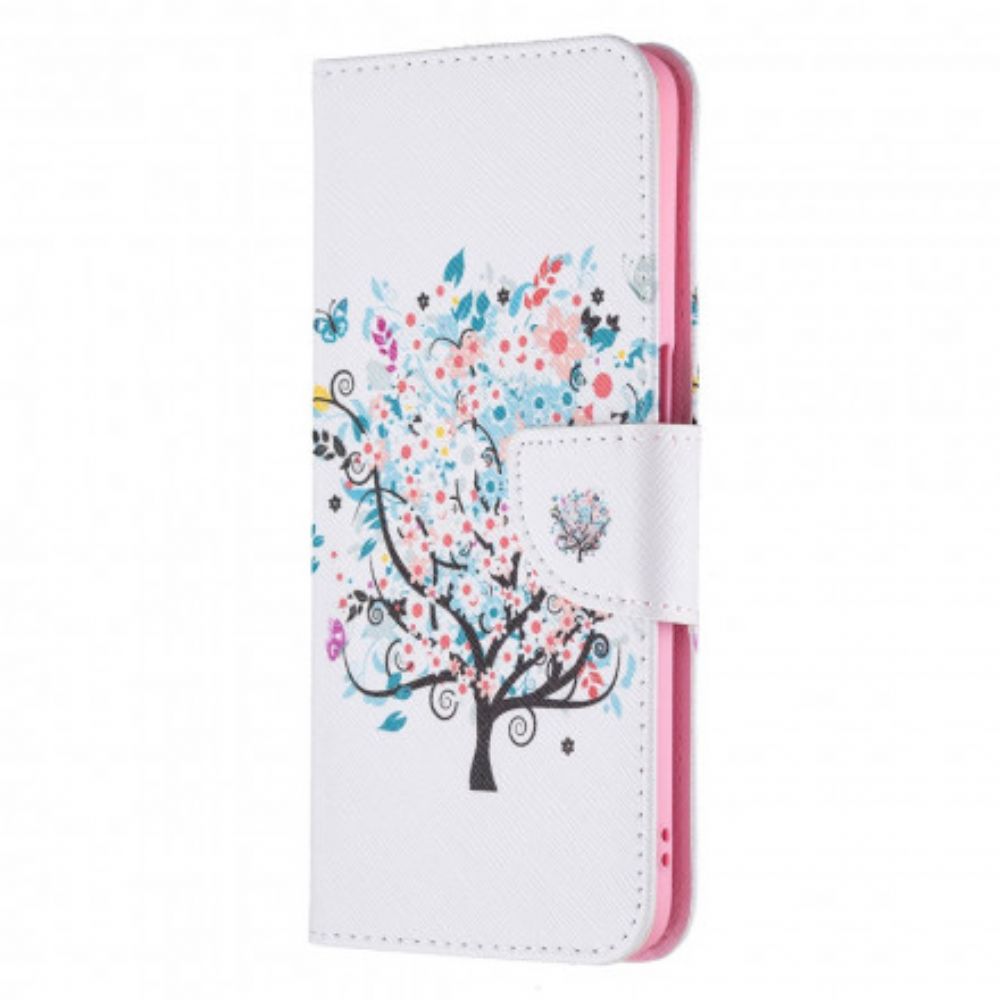 Flip Case Für Oppo A54 5G / A74 5G Blumiger Baum