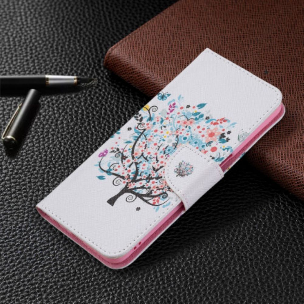 Flip Case Für Oppo A54 5G / A74 5G Blumiger Baum