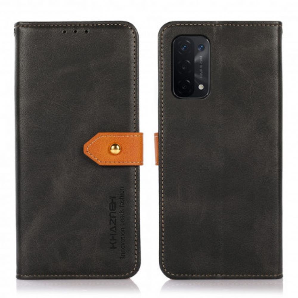 Flip Case Für Oppo A54 5G / A74 5G Kunstleder Mit Khazneh-armband