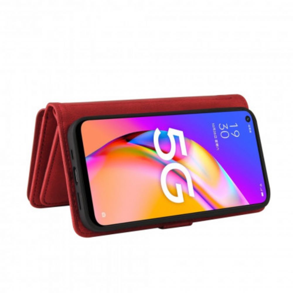 Flip Case Für Oppo A54 5G / A74 5G Multifunktionaler 10er Kartenhalter