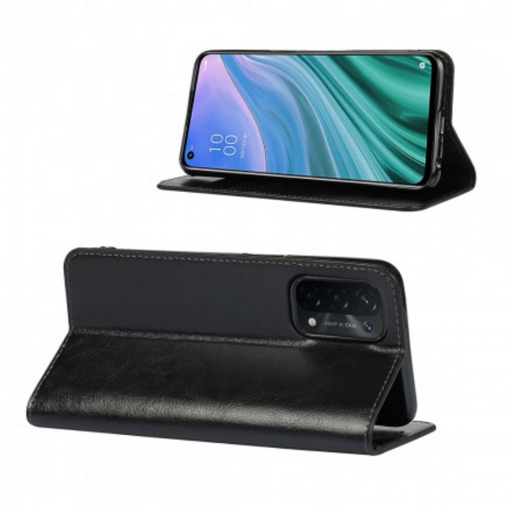 Schutzhülle Für Oppo A54 5G / A74 5G Flip Case Echtes Leder