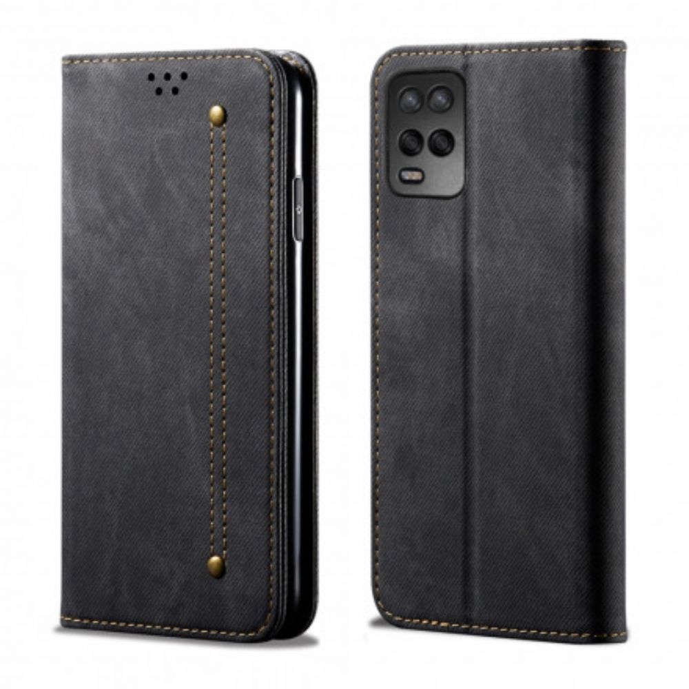 Schutzhülle Für Oppo A54 5G / A74 5G Flip Case Jeansstoff