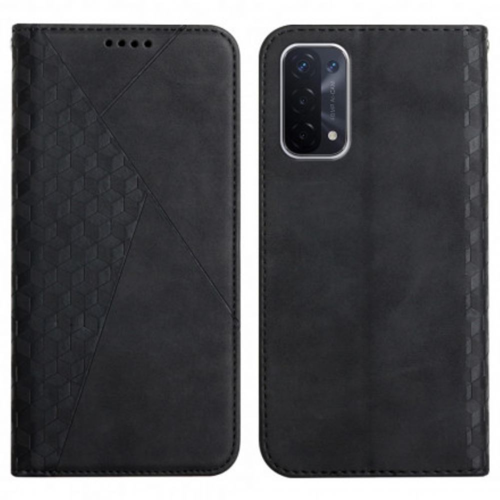 Schutzhülle Für Oppo A54 5G / A74 5G Flip Case Skin-touch Im Kubischen Stil