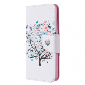 Flip Case Für Huawei Y5p Blumiger Baum