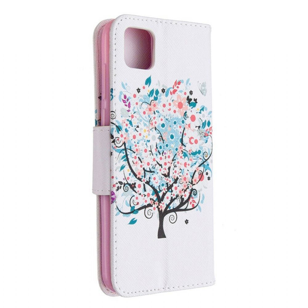 Flip Case Für Huawei Y5p Blumiger Baum