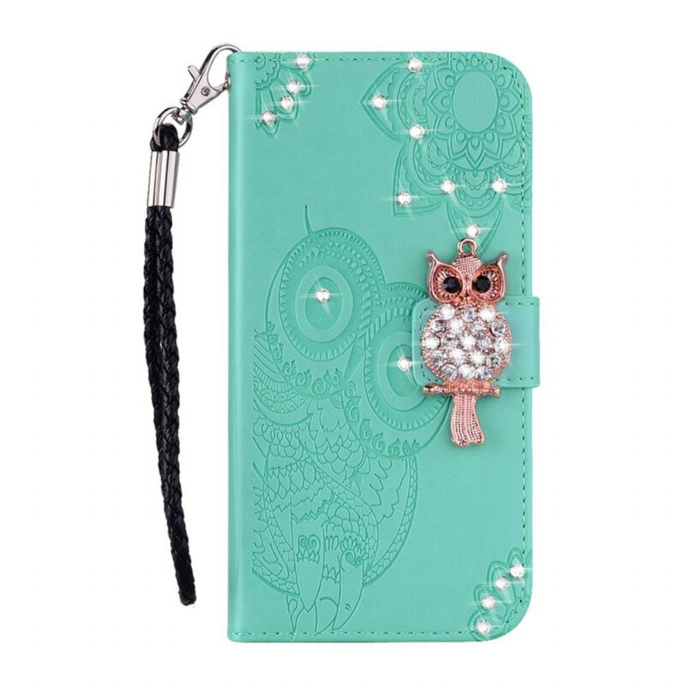 Flip Case Für Huawei Y5p Eulen-mandala Und Anhänger