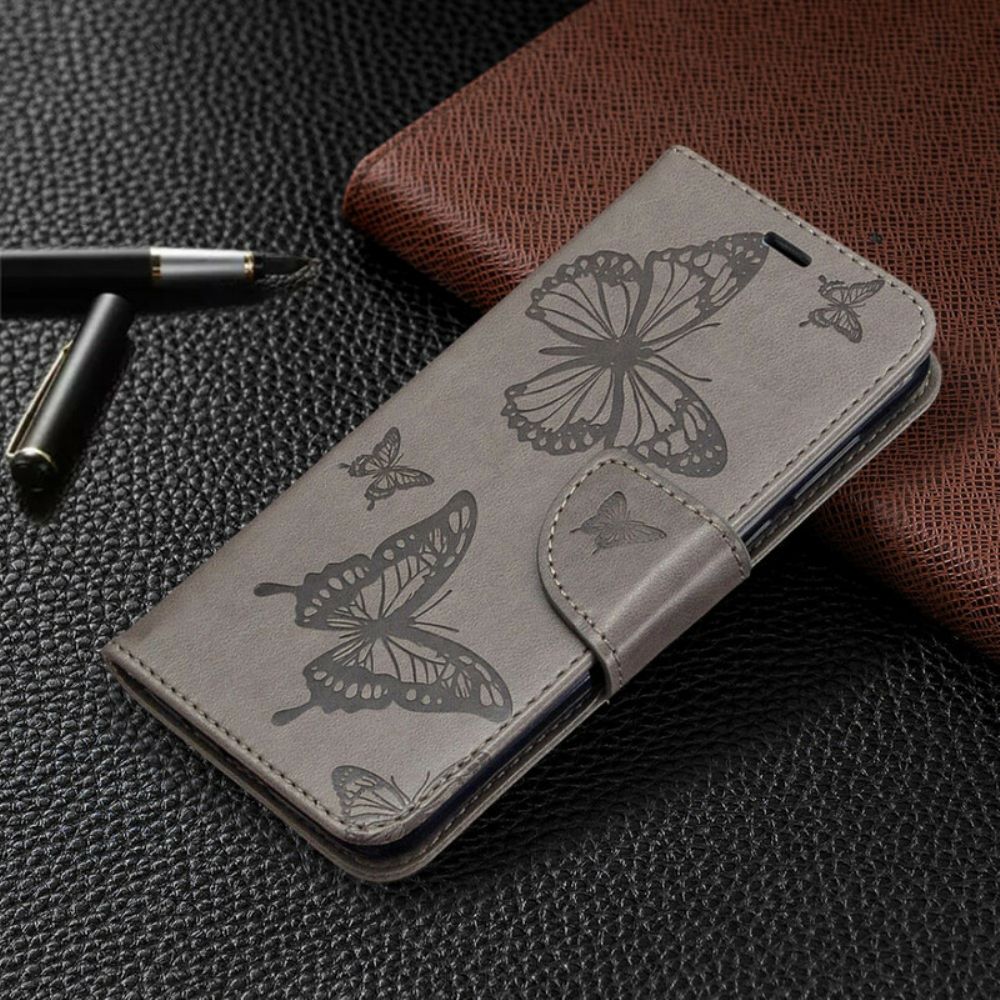 Flip Case Für Huawei Y5p Flip Case Schmetterlinge Und Schräge Klappe