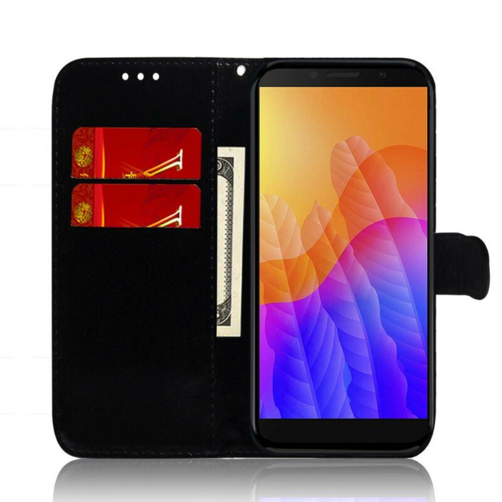 Flip Case Für Huawei Y5p Spiegel Mit Kunstlederbezug