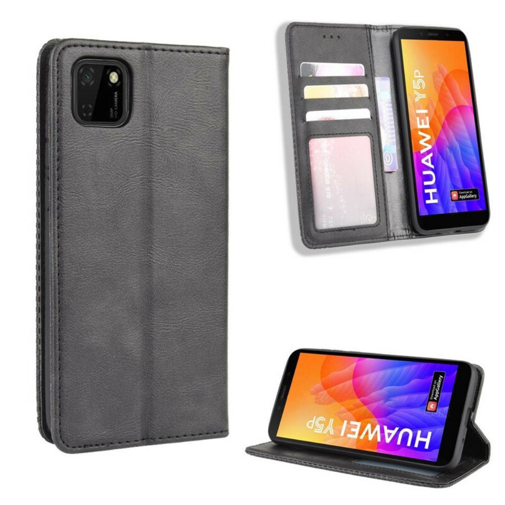 Schutzhülle Für Huawei Y5p Flip Case Stilisierter Vintage-ledereffekt