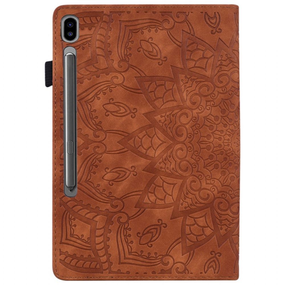 Case Für Samsung Galaxy Tab S9 Fe Blumenmuster Und Stifthalterriemen