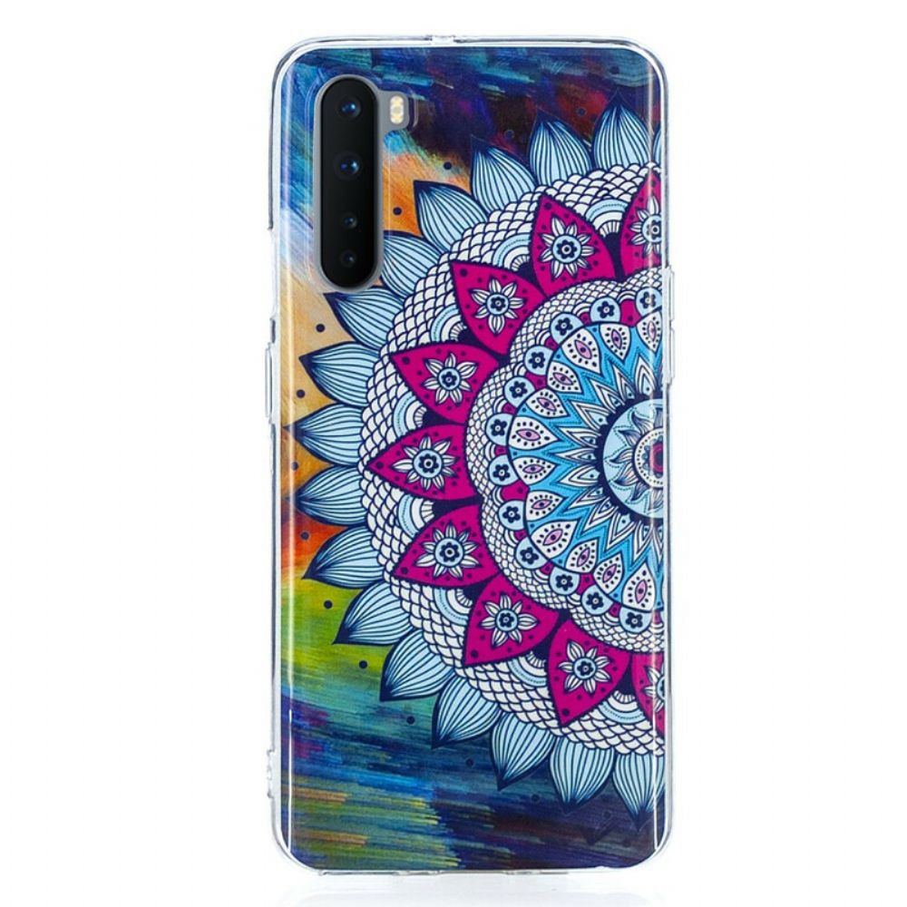 Handyhülle Für OnePlus Nord Fluoreszierendes Buntes Mandala