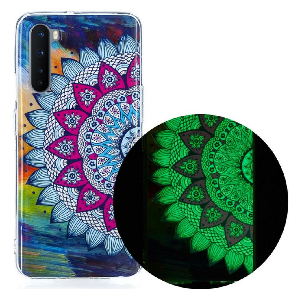 Handyhülle Für OnePlus Nord Fluoreszierendes Buntes Mandala