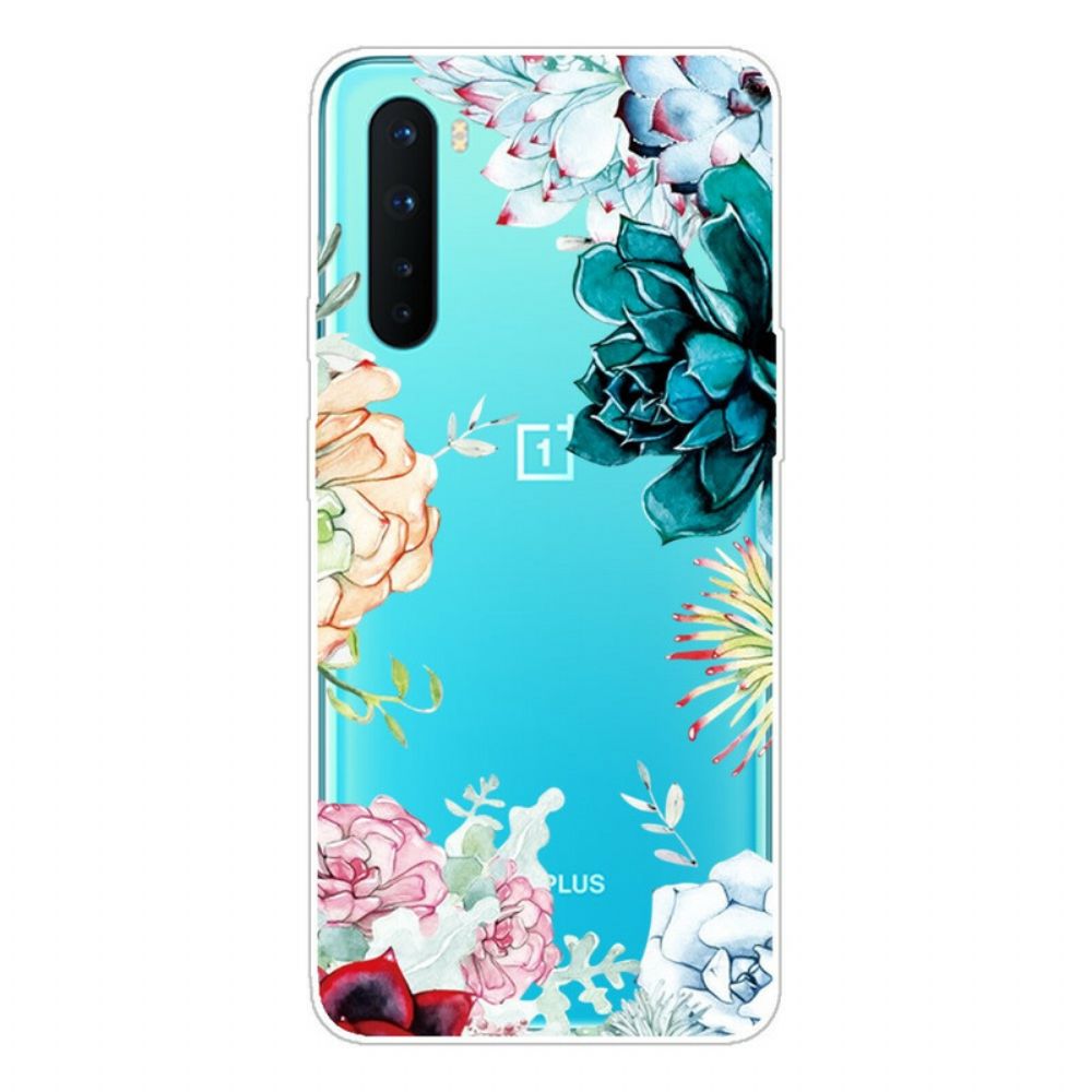 Handyhülle Für OnePlus Nord Nahtlose Aquarellblumen