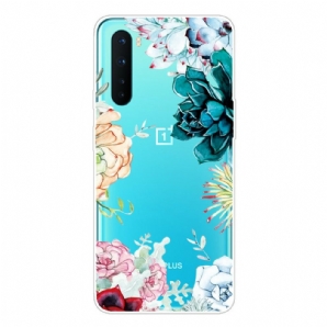 Handyhülle Für OnePlus Nord Nahtlose Aquarellblumen