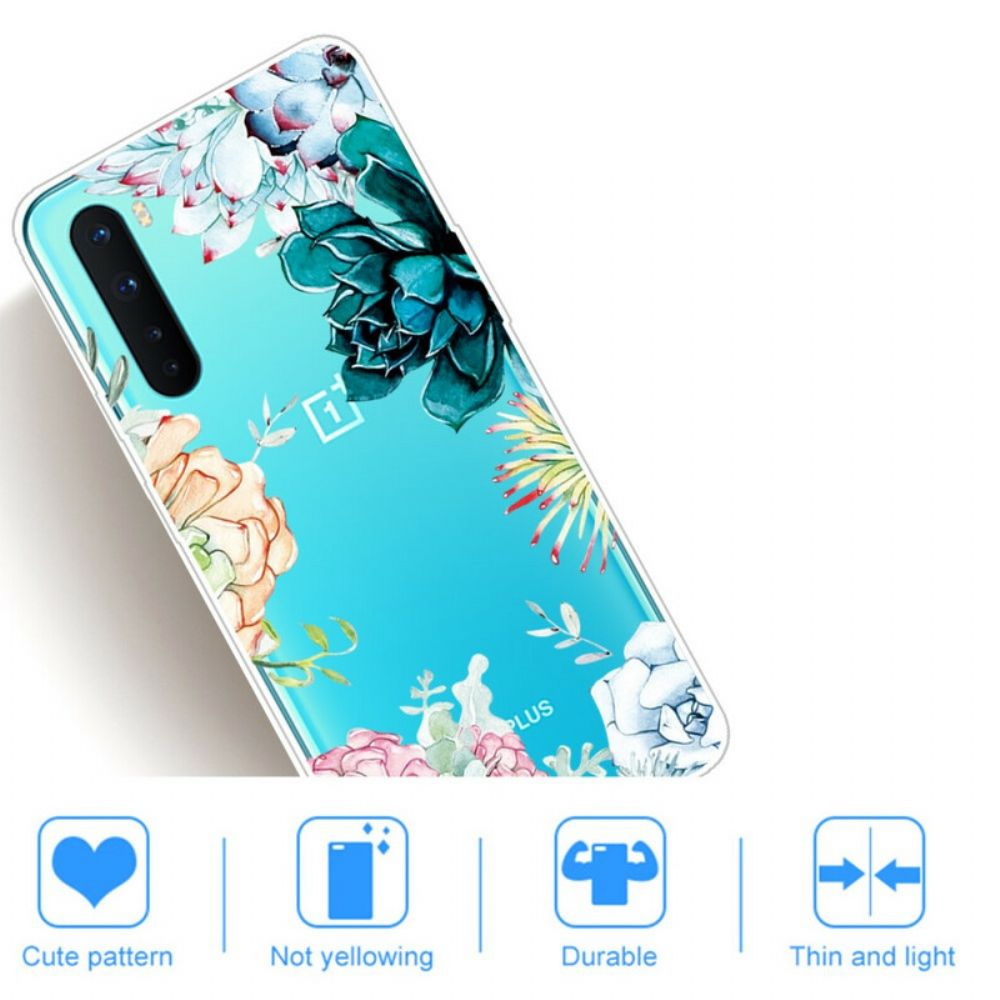 Handyhülle Für OnePlus Nord Nahtlose Aquarellblumen